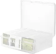 DAWNTREES 4" x 6" Photo Storage Box, 16 Photo Storage Craft Boxes Inside, Photo Box for Photos, Pictures, Greeting Cards, Stickers, Seeds, Crafts (Clear)