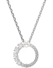 [Swarovski] Matrix Pendant Crystal Pearl Round Cut Rhodium Plated in White