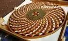 3' round black Marble Coffee Table Top Shiny Gemstone Inlay Work Sofa Side Table