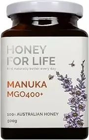 Australian Monofloral Manuka Honey Medical Grade - MGO 400+ | Raw Honey in Glass Jar | Pure Honey - Lab Verified Pesticide & Antibiotic Free | Batch Traceable | Manuka Honey 500g by Honey for Life
