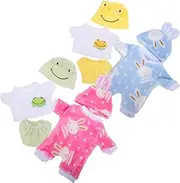 SUPVOX 4 Sets Doll Clothes Animal Rompers for American Dolls Realistic Pajamas for Includes Frog Frog Outfits