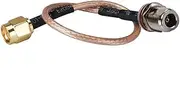 DHT Electronics RF coaxial coax cable assembly RP-SMA male to N female bulkhead 12''