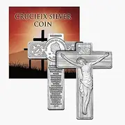 Crucifix with Our Father Prayer 1oz Pure Silver Coin Cameroon 2021 Limited Edition