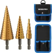 3-Piece Step Drill Bit Set, 1/4"