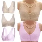 Women Cotton Blend Front Fastening Bra Wireless Wrapped Chest Seamless Brassiere