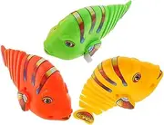 GETAJGHSD 3pcs Wind Up Cartoon Fish Clockwork Swinging Fish for Engaging Novelty Walking for Birthdays Festivals Enhances Hand Eye Coordination Random Color