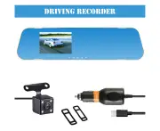 1 Set Car Camera High Clarity Wide Compatibility Convenient 4.3-Inch Dual Lens DVR Backup Camera for Electric Vehicles