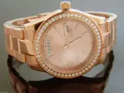 Techno Com Kc 1.90ct round Diamonds 42mm all stainless steel Rose-tone case