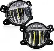 Car Fog Lamp Assembly For Jeep For Wrangler JL Car Front Bumper Fog Light Assembly White LED Daytime Running Light DRL Fog Lamp Front Bumper Fog Light