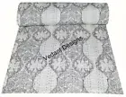 0Indian Kantha Quilt Block Printed Kantha Blanket Cotton Kantha Bedspread Gudari