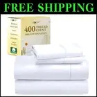 Durable 100% Cotton Full Size Bed Sheet Set - 400 Thread Count, Machine Washable