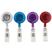 Office Depot Brand Retracting ID Card Reels, Assorted Colors, Pack Of 4