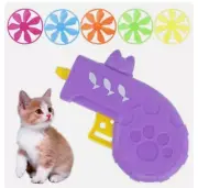 Cat Kitten Kids Flying Disc Saucer Launcher Fetch Catch Interactive Toy