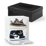 BOGO BOX Set of 8 Clear Plastic Shoe Box Sneaker Storage Magnetic Side Door BOX