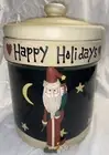 SANTA CLAUS COOKIE JAR LARGE MIDNIGHT BECCA BARTON HOLIDAY KIDS CHRISTMAS GIFT