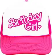 [Olive Loves Apple] Birthday Girl Heart Hat for Women and Teens Trendy Pink Girly Adult Classic 5 Panel Mesh Snapback