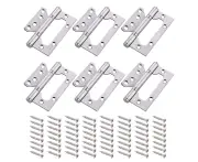 6pcs Door Hinges Stainless Steel Ball Bearing Mute Hinges With Screws