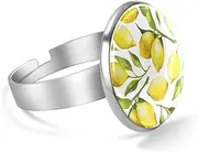 [FVQL] Adjustable Ring for Girls, fruit lemon and leaf