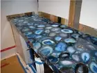 48"x30" Blue Agate Stone Rectangular Dining Tabletop Stunning Kitchen Countertop