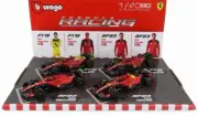 BURAGO 1/43 FERRARI 4X F1 F1-75 SF-23 #16 & #55 LECLERC MONZA EXCLUSIVE SET