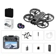 V666 Drone 4.5-Inch Screen Remote Control Brushless Obstacle Avoidance 8K High-Definition Aerial Photography (Black, Single Battery Version)