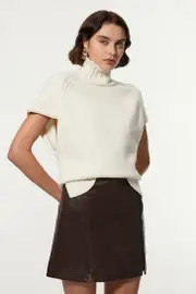 Leather Seam Detail Mini Skirt