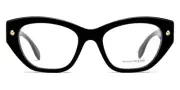 Alexander McQueen AM0410O Eyeglasses Women Black Cat Eye 52mm New 100% Authentic