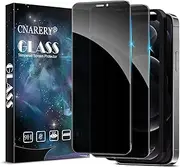 Cnarery Privacy Screen Protector for iPhone 12 Pro Max 6.7 inch, Anti Spy Tempered Glass with Installation Frame Black Glass Anti-peeping, 2 Pack