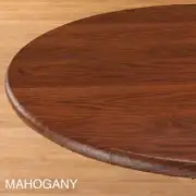 Round Elasticized Table Cover Fitted Mahogany Wood Grain Vinyl Tablecloth 45"-