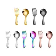 2 Pcs Compact and Cutlery Set Portable Fork Spoon Tableware for Camping