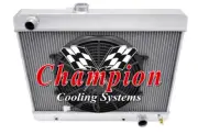AL 2 Row 1" Tubes Radiator 1680 W/ 14" Fan for 1965 - 1967 Pontiac GTO #AE1680
