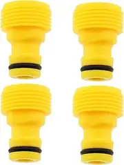 VGOL 4pcs 3/4 Inch Pipe Adaptor Garden Water Hose Nozzle BSP Threaded Connector for Car Wash Water Gun Connection, Yellow