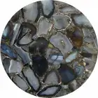 Grey Agate Stone Coffee Table Top Luxury Gemstone Modern Furniture Home Decor