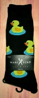 MENS MARC ECKO RUBBER DUCK BLACK CREW SOCKS (SHOE SIZE 6-12)