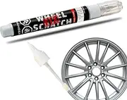 [Wheel Scratch Fix] Silver Rim Touch Up Paint, Car Wheel Scratch Repair, Wheel Touch Up Paint Pen, Curb Rash Repair, Curb Rim Repair, Lux-Supply Silver Wheel Paint (Light Silver Pen Only)