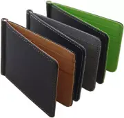 Clip Money Purse Leather Wallet Grey Credit Card Holder Mens Womens Ultra Slim