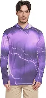 [Caihoyu] Men's Sun Shirt Hooded Long Sleeve Sun Shirt UPF 50+ Quick Dry Hoodie for Men