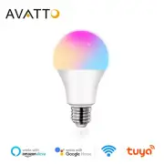 AVATTO Tuya 12W 15W WiFi Smart Light Bulb, E27 RGB LED Lamp Dimmable with Google