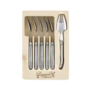 6pc Laguiole Silhouette Stainless Steel Spork Cutlery Utensils Tableware Silver