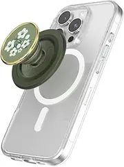 PopSockets: PopGrip Round for MagSafe - Includes Adapter Ring for MagSafe - Extendable Base and Handle with a Interchangeable Top for Smartphones and Cases - Floral Relief