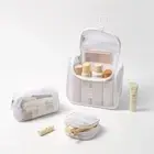 Portable Mesh Travel Toiletry Bag Lipstick Makeup Organizer Data Cable Storage