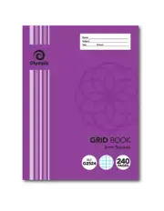 5 x Olympic Grid Book Squares 5mm 240 Pages 225 x 175mm Purple G2524 140795