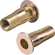 uxcell Multi-Grip Rivet-Nut, M8 Pre-Bulbed Shank Carbon Steel Color-Zinc-Plated Flat Head Threaded Insert Nut 25Pcs