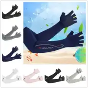 Sports Arm Sleeves Summer Cooling UV Sun Protection Sleeves Gloves Anti-Slip