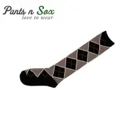 2 X Womens Size 2-8 Check Diamond Knee High Socks Brown Argyle Pattern AU Stock