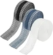 uxcell Iron-on Instant Hem Tape, 6 Yard No Sew Hemming Tape for Pants Washable Hem Adhesive Fabric Strips 1 Inch Fit for Clothes Curtain Pant Mouth - (3 Pack, Black/White/Black)