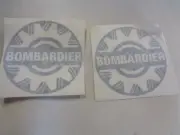 BOMBARDIER DECAL PAIR ( 2 ) BLUE / CLEAR 3 1/2" MARINE BOAT