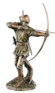 Robin Hood Bronzed handpainting Figurine Statue .Robin Hoold Bronze Sculpture.