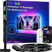 Smart LED TV Backlights with Camera for 55"-65" TV PC，Cozylady 12.5ft RGB+IC Immersion TV LED Lights Sync to Screen & Music,3.8M Immersive LED Light Strips with Power Supply, App & Remote Control