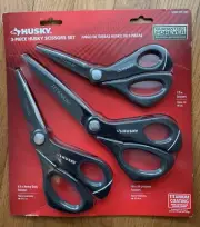 Husky 3 Piece Titanium Coated Scissors Set 7 1/2" 8 1/2" 10" New Old Stock NOS